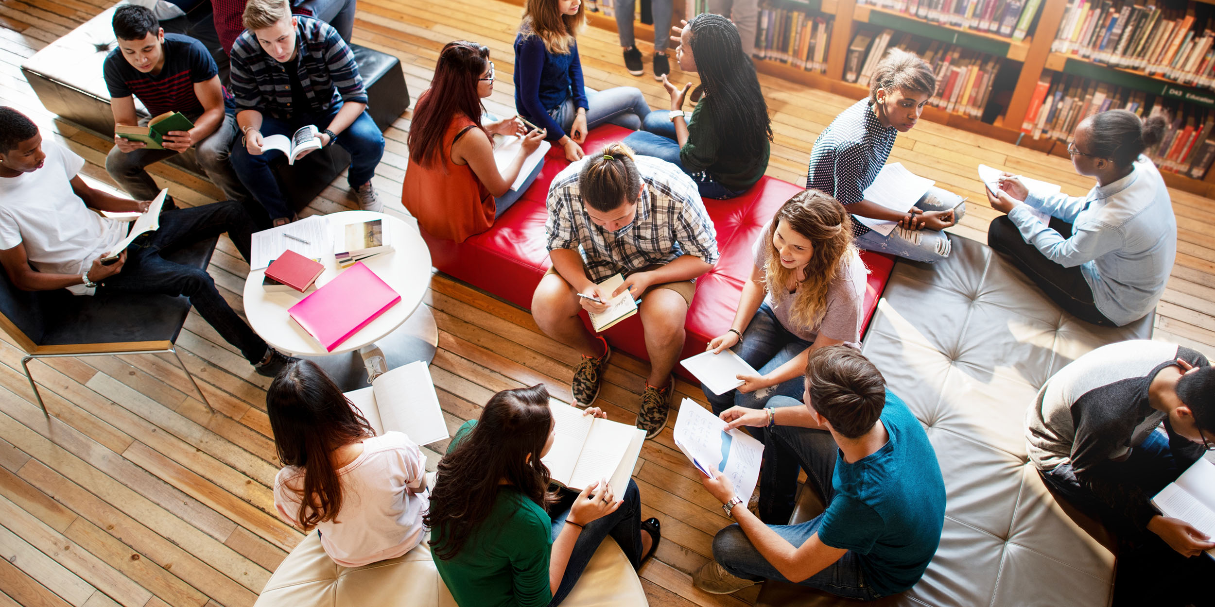 Diverse Group of Students in common area - Dr. Fredrick Mannion Scholarship